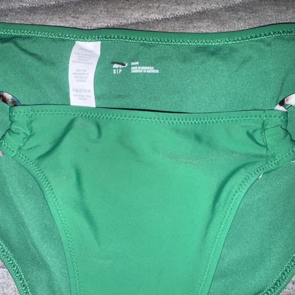 NWOT Aerie Emerald Bikini Bottom with Ring Details